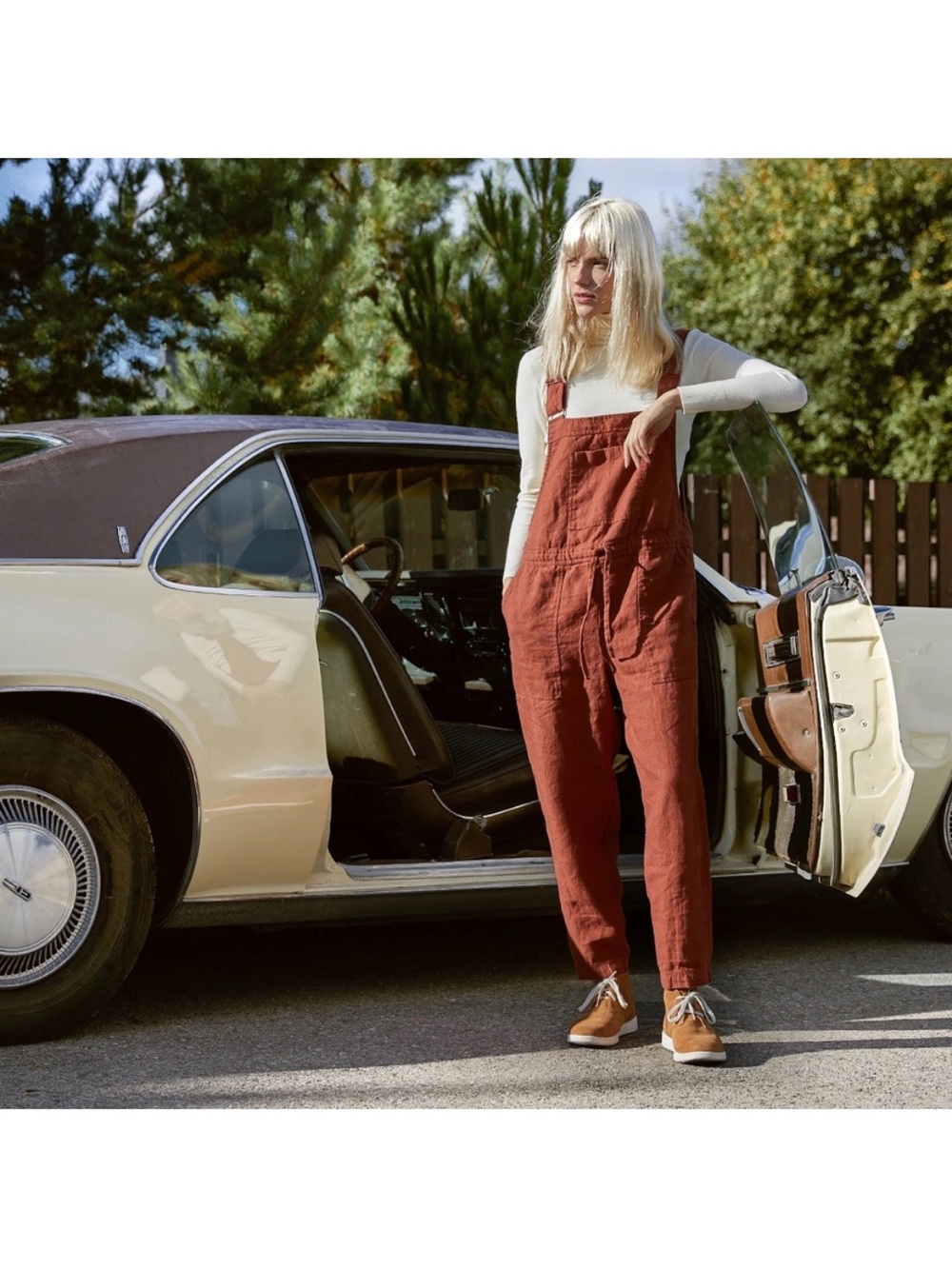 Not Perfect Linen Everest 100% Linen Jumpsuit Coastal Bohemian Minimalist - Picture 2 of 14